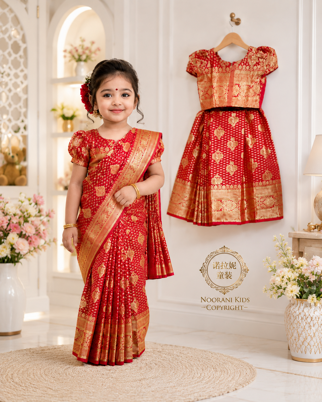 Elegant Baby Girl Soft Traditional Saree for Special Occasions