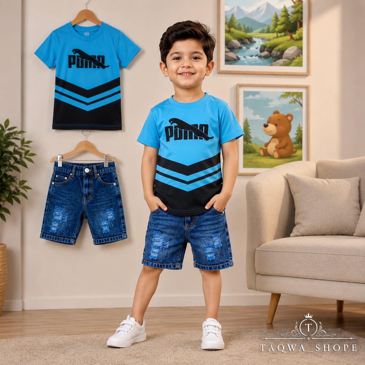 🌟Stylish Jeans Pant With Matching T-Shirt🌟