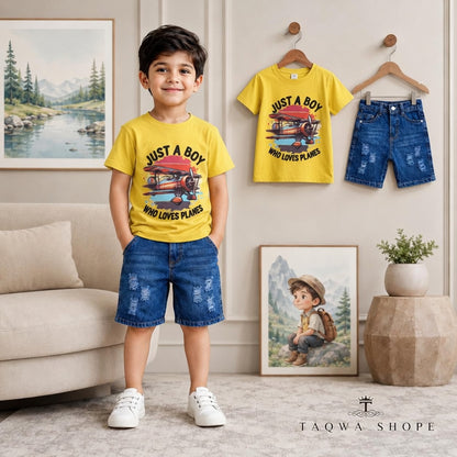 🌟Stylish Jeans Pant With Matching T-Shirt🌟