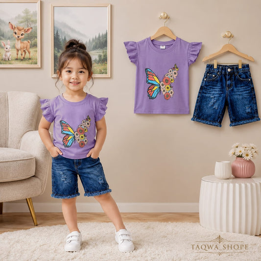🌟Stylish Jeans Pant With Matching T-Shirt🌟