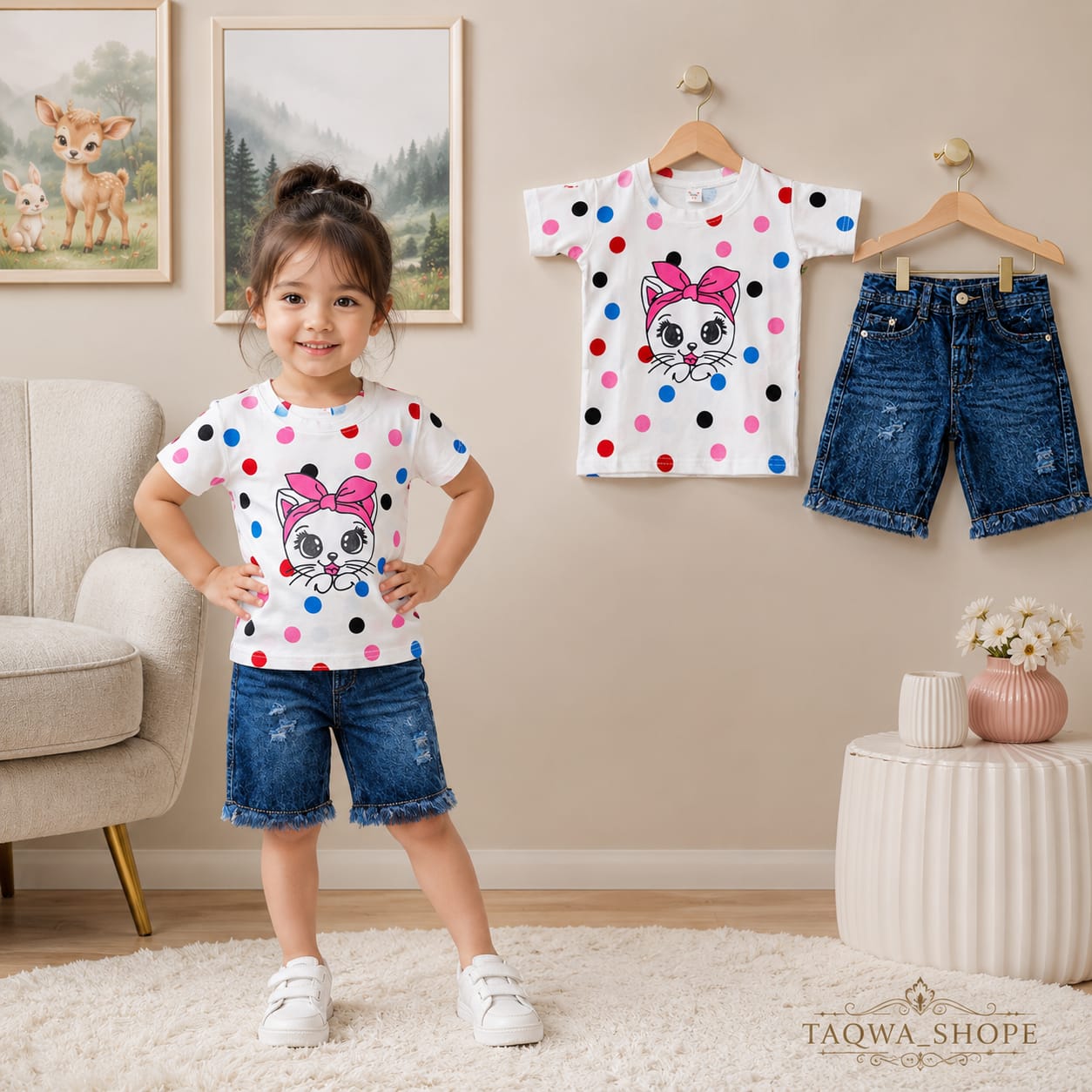 🌟Stylish Jeans Pant With Matching T-Shirt🌟