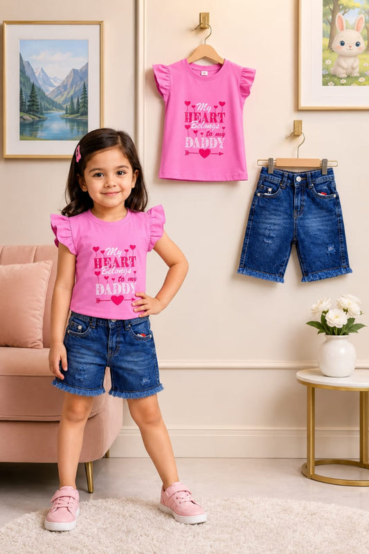 🌟Stylish Jeans Pant With Matching T-Shirt🌟