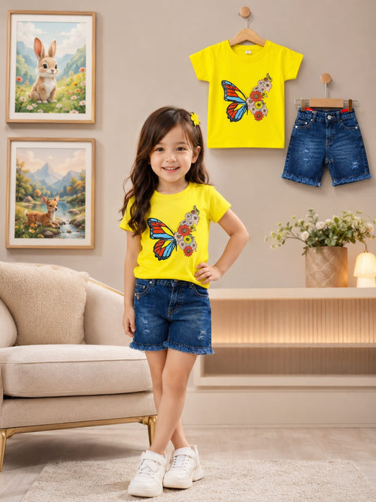 🌟Stylish Jeans Pant With Matching T-Shirt🌟