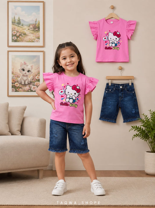 🌟Stylish Jeans Pant With Matching T-Shirt🌟