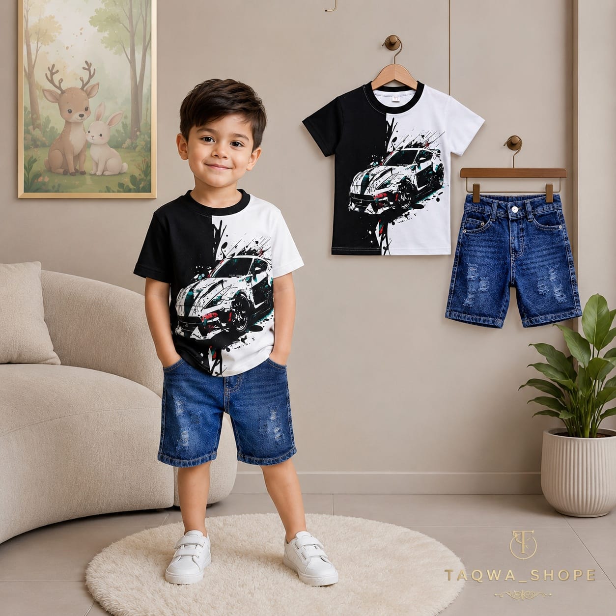 🌟Stylish Jeans Pant With Matching T-Shirt🌟