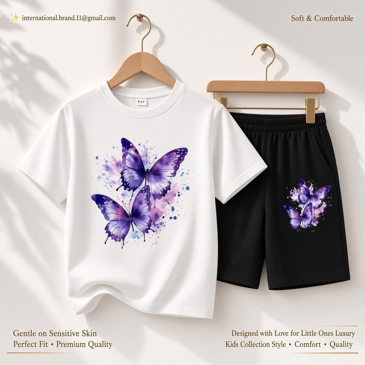Premium Kids’ Printed Cotton T-Shirt & Shorts Pants Set