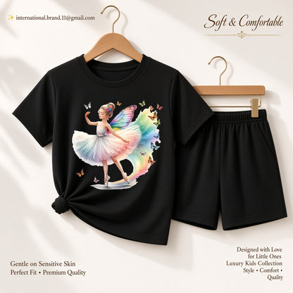 Premium Kids’ Printed Cotton T-Shirt & Shorts Pants Set