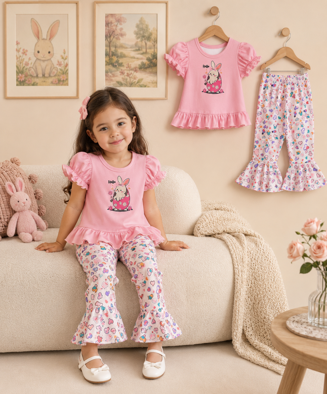 🌟 Stylish Comfort Baby Soft T-Shirt Matching Full Pant Set🌟