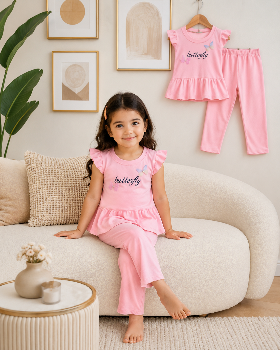 🌟 Stylish Comfort Baby Soft T-Shirt Matching Full Pant Set🌟