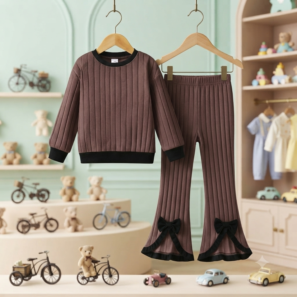 Trendy 2-Piece Printed Cotton-Rich Winter Suit for Kids