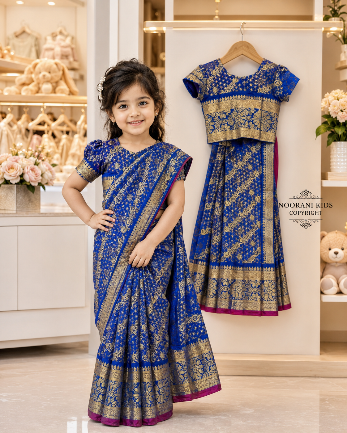 Elegant Baby Girl Soft Traditional Saree for Special Occasions