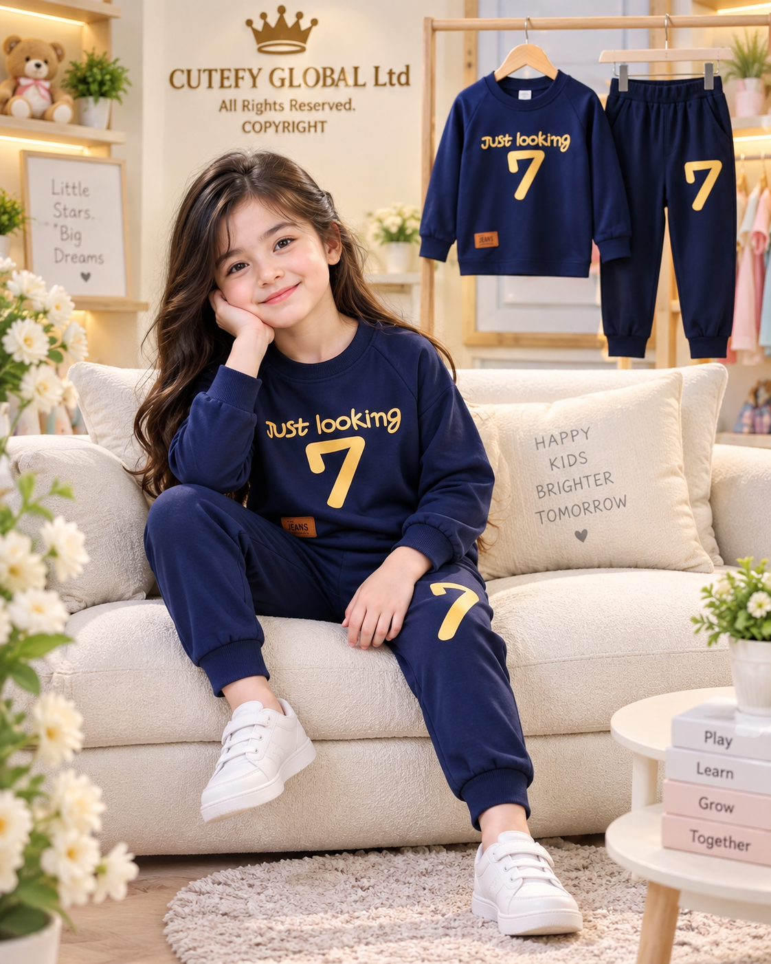 Trendy 2-Piece Printed Cotton-Rich Winter Suit for Kids